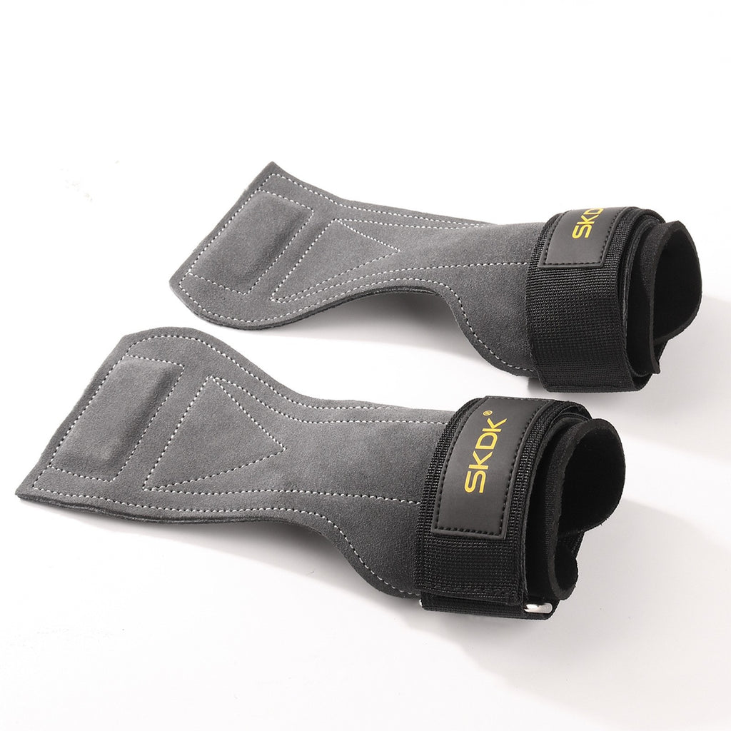 Cowhide Palm Protection Gym Hand Guards, Non-slip and Wear-resistant Wrist Supports for Deadlifts and Grip Enhancement