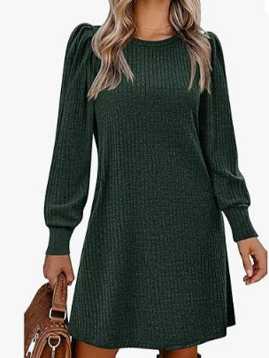 Womens Knitted Puff Sleeve Long Sleeve