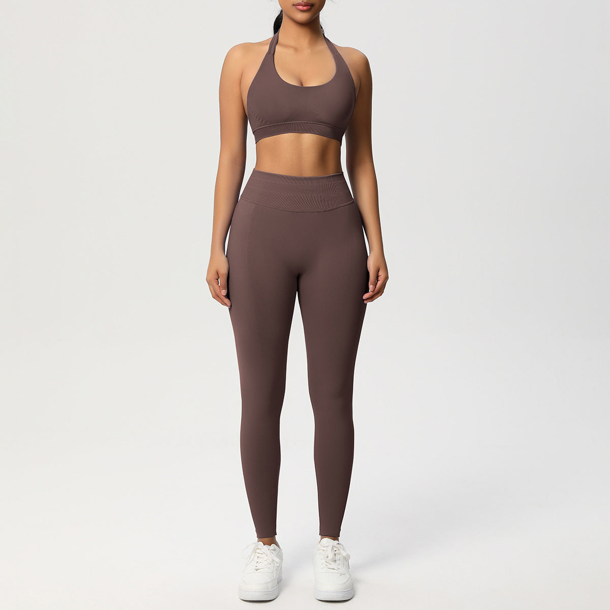 Seamless Solid Color Knitted Yoga Wear