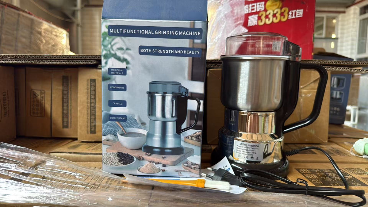 Home-use coffee bean, grain, and spice grinder