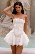 Strapless Lace Corset Two Piece Dress Set