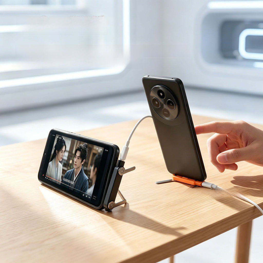 Foldable Type C Phone Holder Charging Adapter