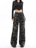 Camouflage High Waisted Wide Leg Pants