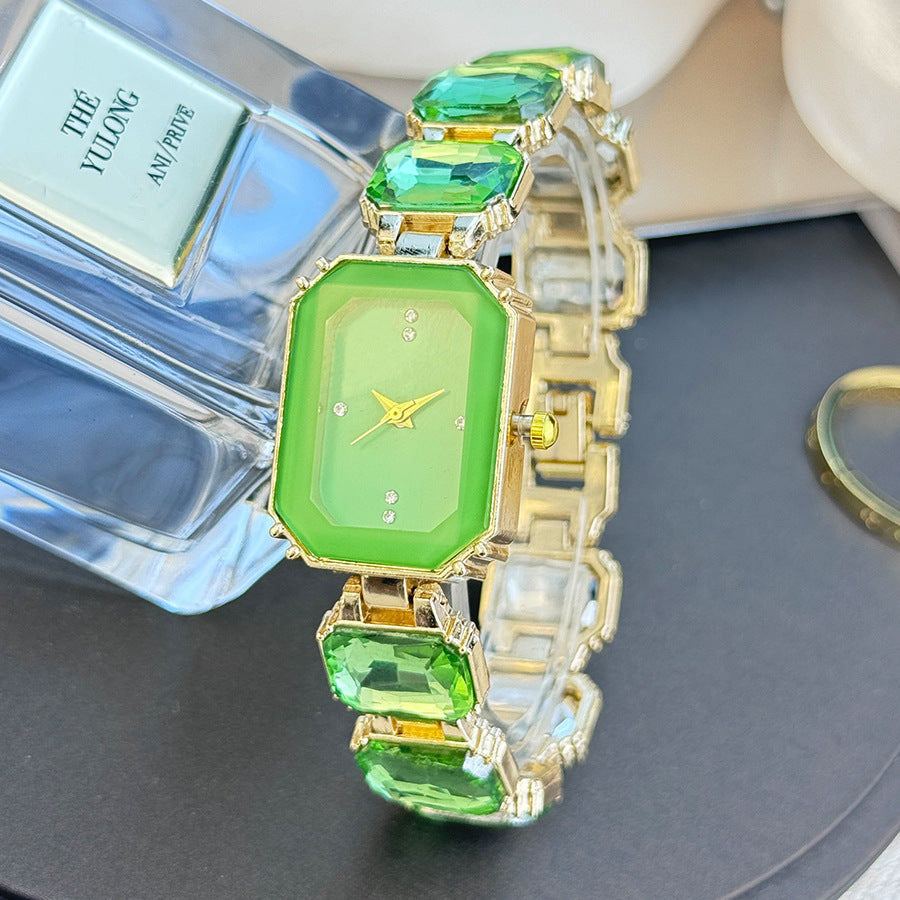 Gemstone Square Ladies Quartz Watch