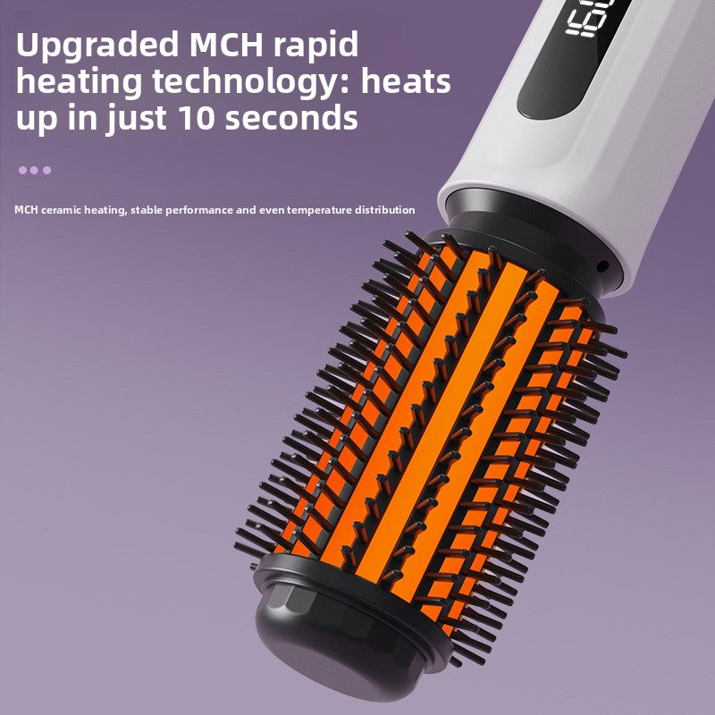 2-in-1 Wireless Rechargeable Ceramic Curling Straightening Comb 2600mAh