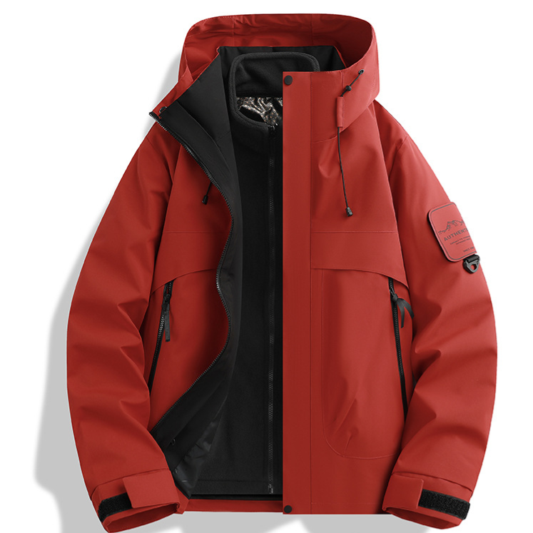 Unisex Hooded 3-in-1 Waterproof Fleece Lined Ski Hiking Jacket