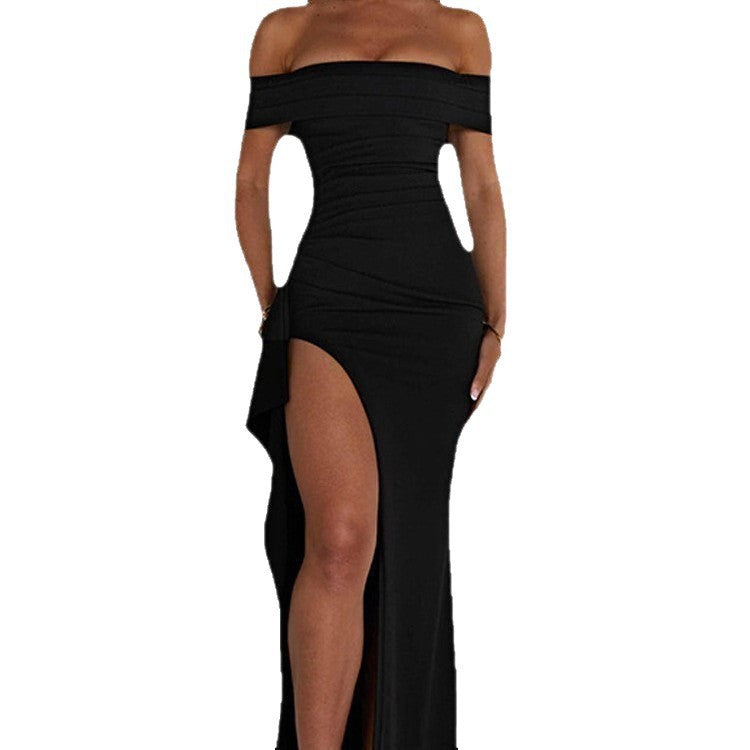 Sexy off-shoulder elegant party dress split dress