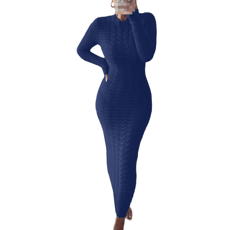 Twisted Long Sleeve Knit Dress