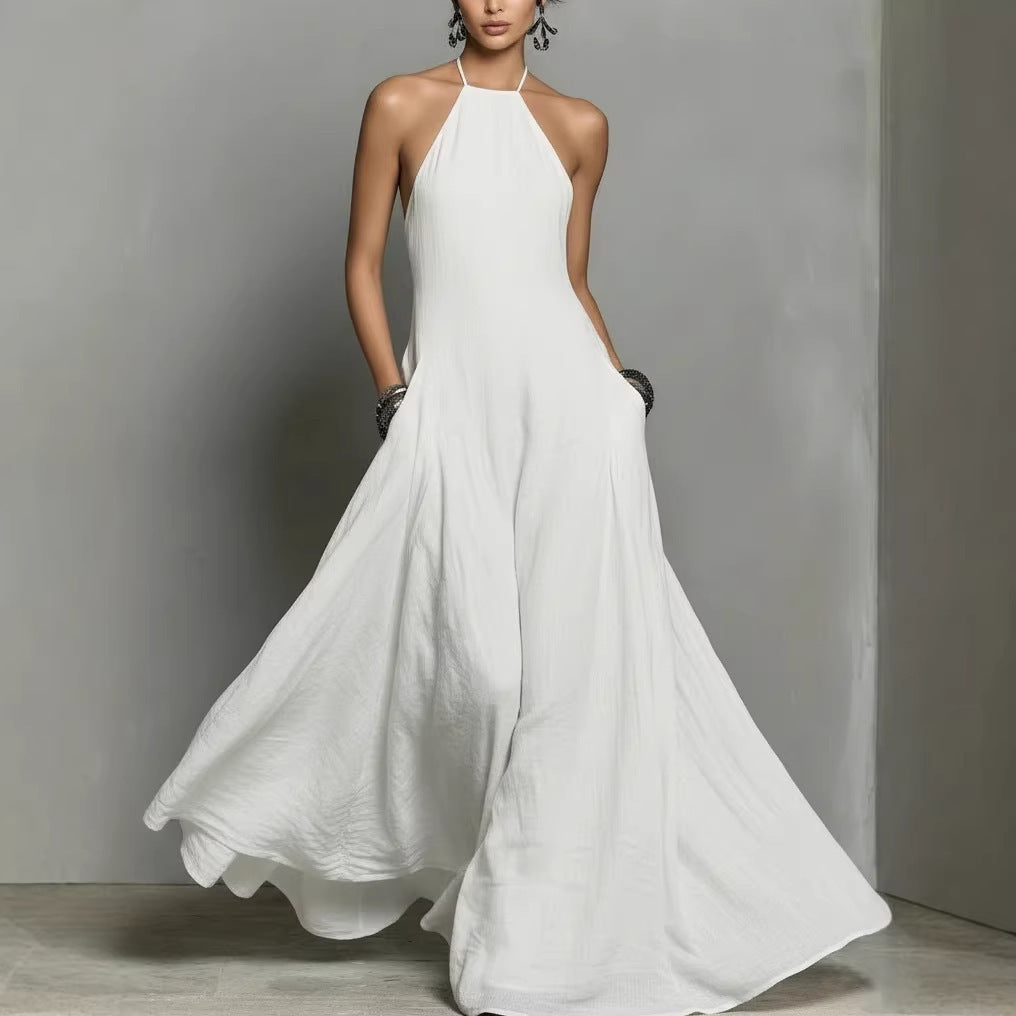 Womens Backless Sleeveless Long Dress