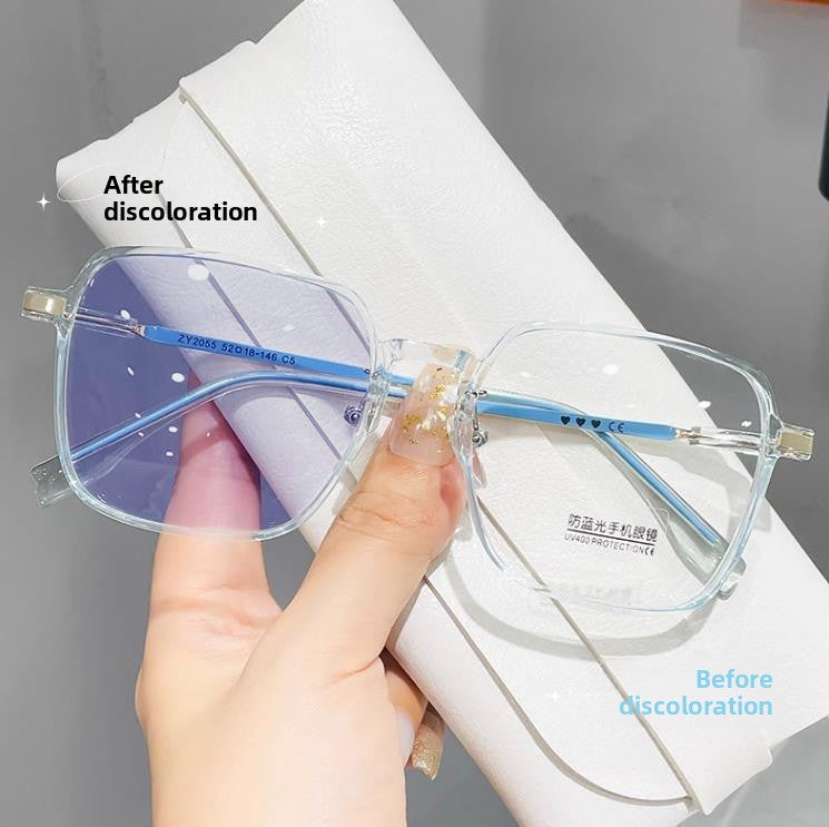 Square Photochromic Sunglasses with Blue Light Filter