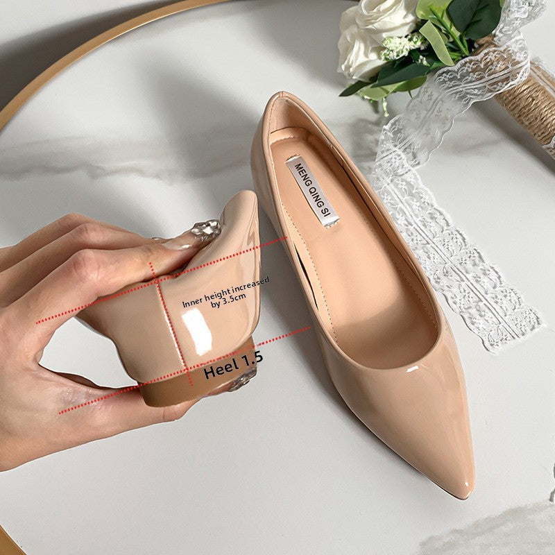Womens Patent Leather Pointed Toe Flats