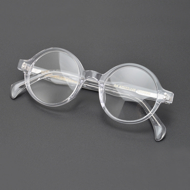 Transparent Round Resin Glasses Frame Anti Blue Light Retro Style