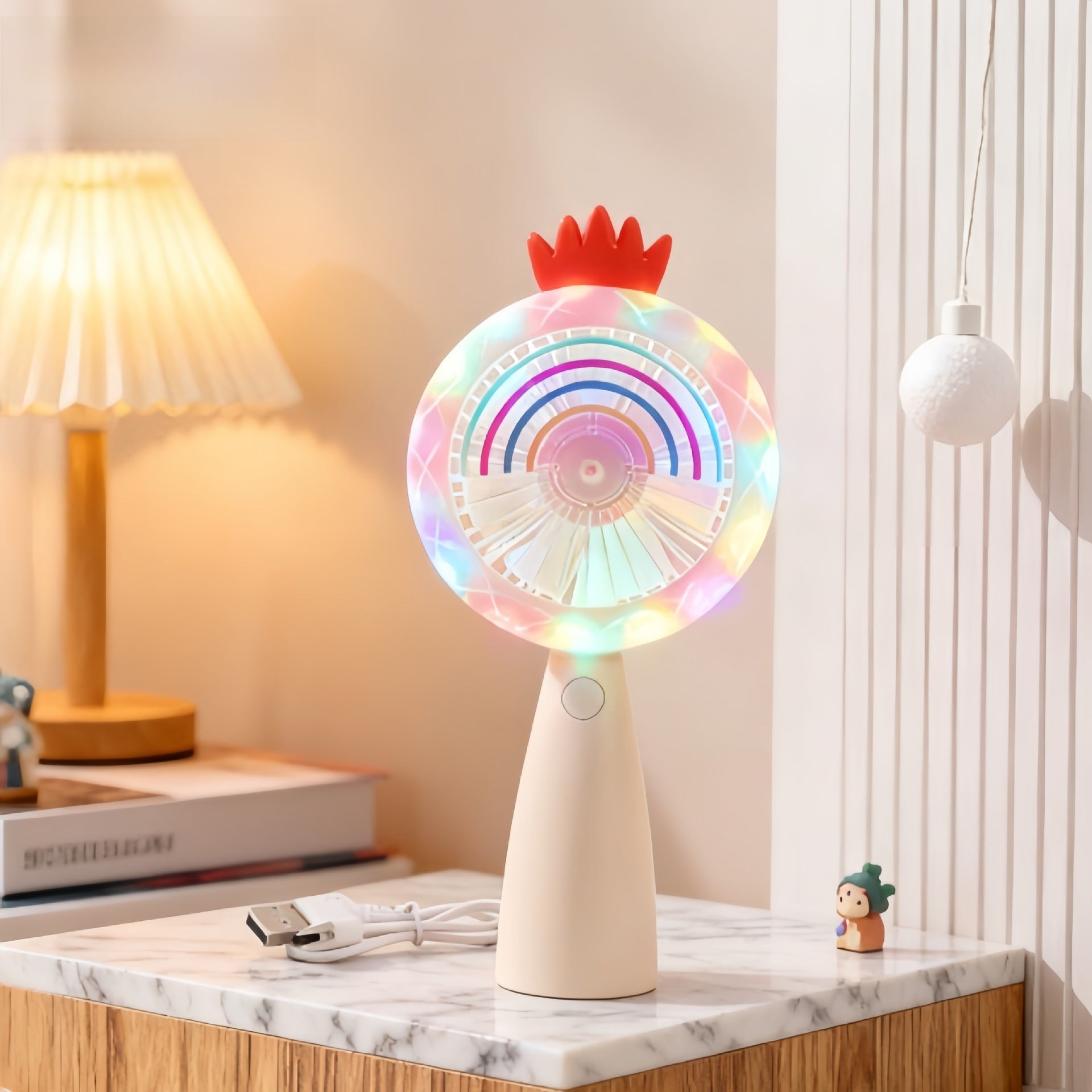 Cute Lollipop-Shaped Handheld Cartoon Mini Fan
