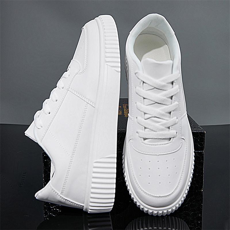 Comfortable casual shoes with soft soles, lightweight and stylish white sneakers, versatile skate shoes