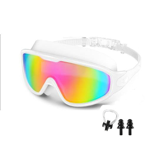 Large Frame Anti-Fog Swimming Goggles with Earplugs