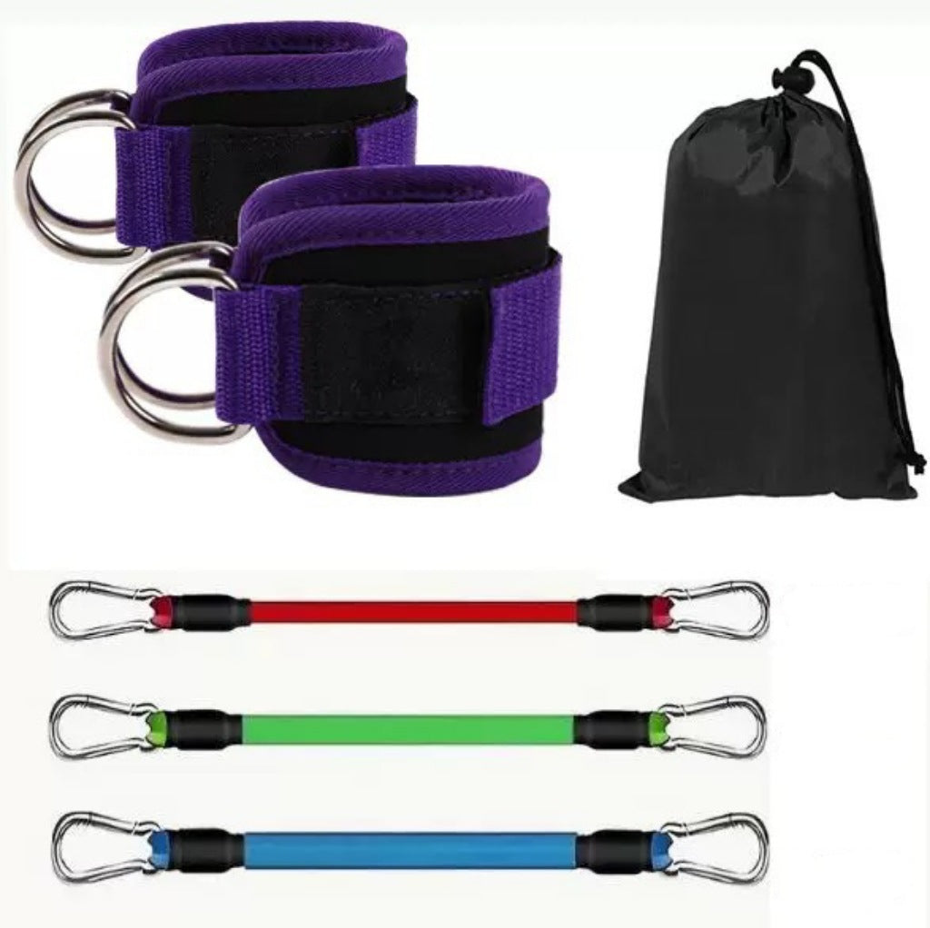 Adjustable Ankle Straps with Resistance Tubes for Leg and Glute Workouts