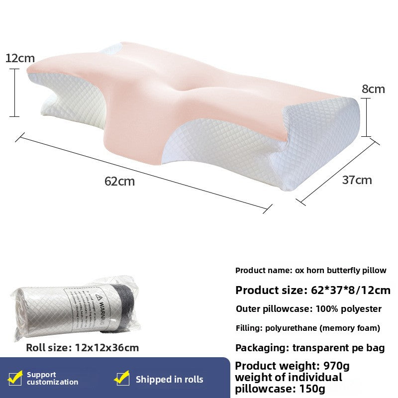 Ergonomic memory foam cervical pillow