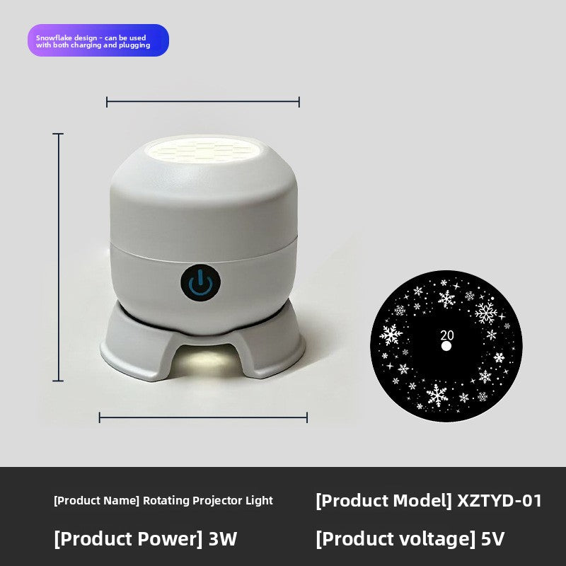 Rotating LED Projection Night Light with Holiday Themes