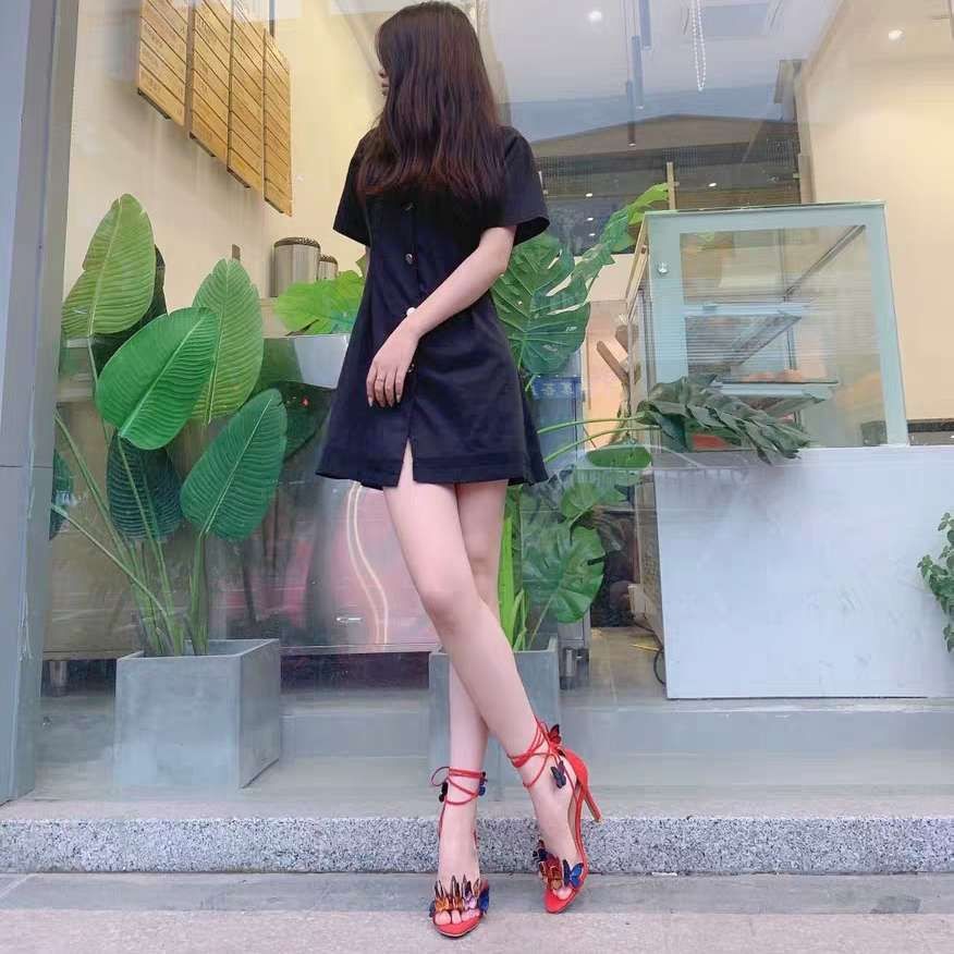 Strappy Butterfly High-Heeled Sandals