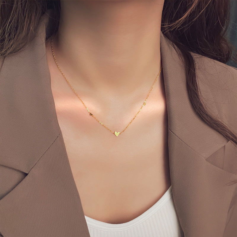 Titanium Steel Heart Necklace Bracelet Anklet Set