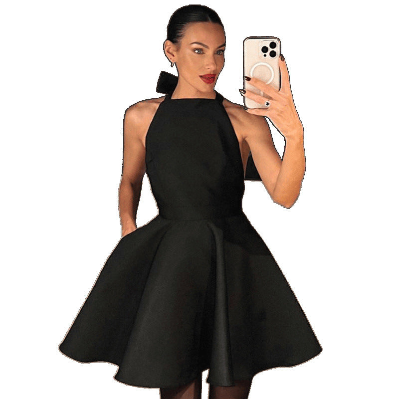 Halterneck Backless High Waist Dress