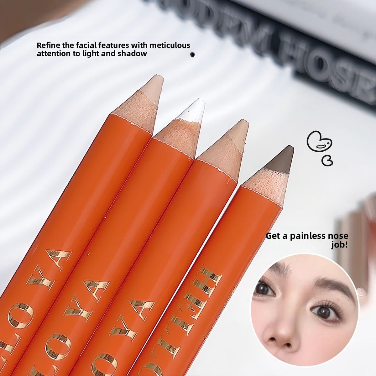 Double-ended matte contouring brush for the face