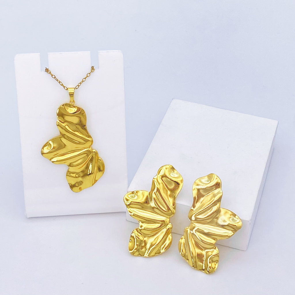 Stainless Steel Earrings and Necklace