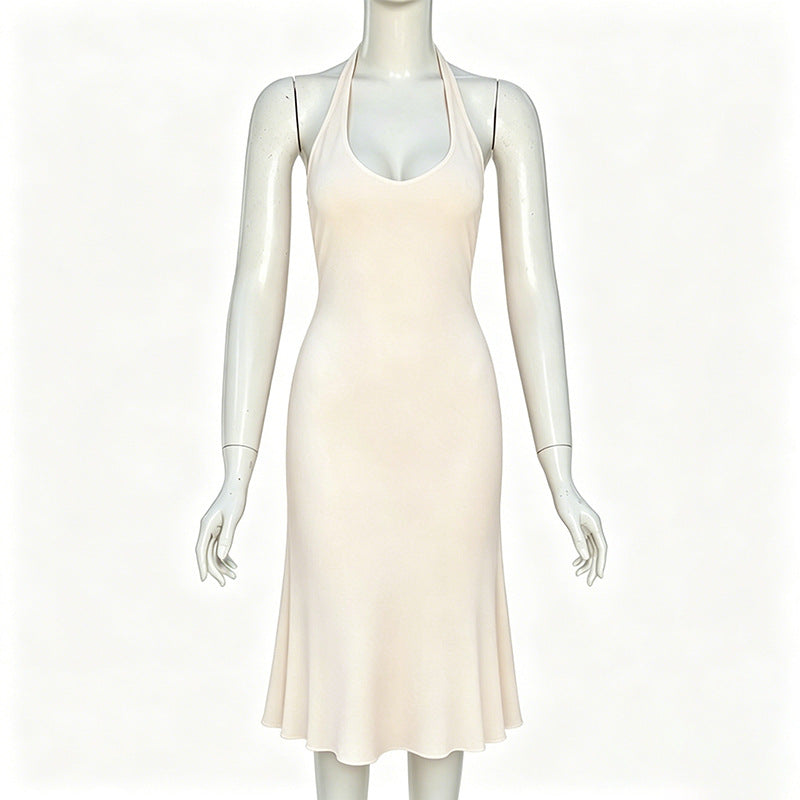 Women's Halter Neck Backless Twist Bodycon Dress