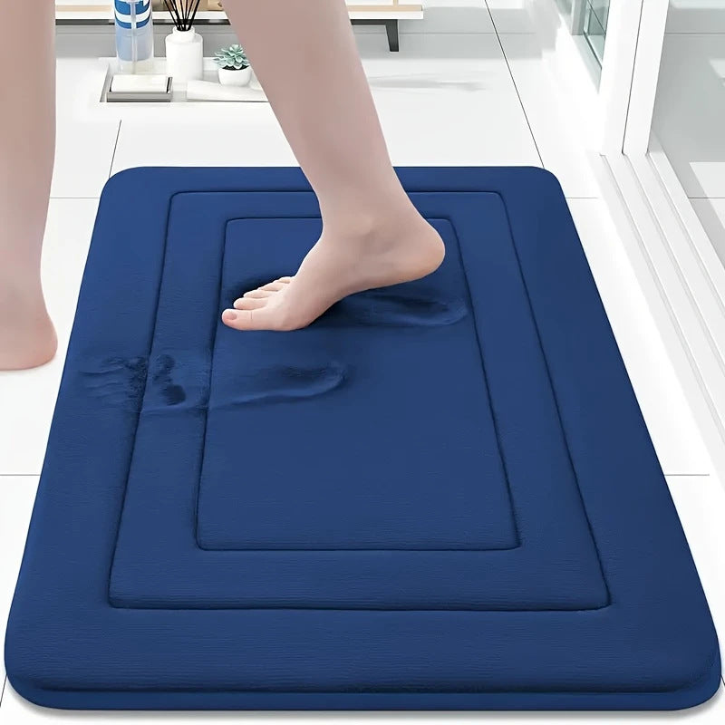 Back Pattern Coral Fleece Bathroom Floor Mat