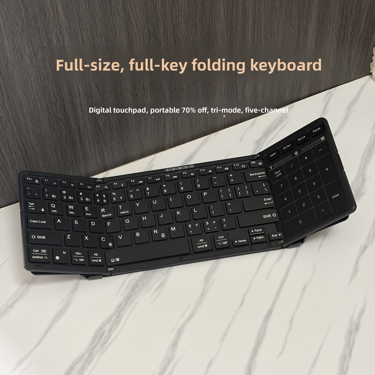 Backlit Foldable Wireless Keyboard with Touchpad