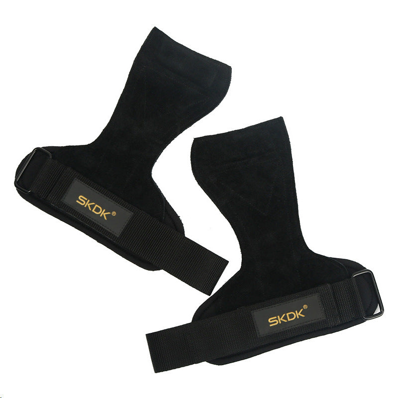 Cowhide Palm Protection Gym Hand Guards, Non-slip and Wear-resistant Wrist Supports for Deadlifts and Grip Enhancement
