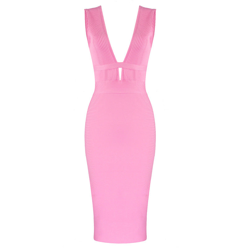 Womens Stretch Knit Bandage Dress