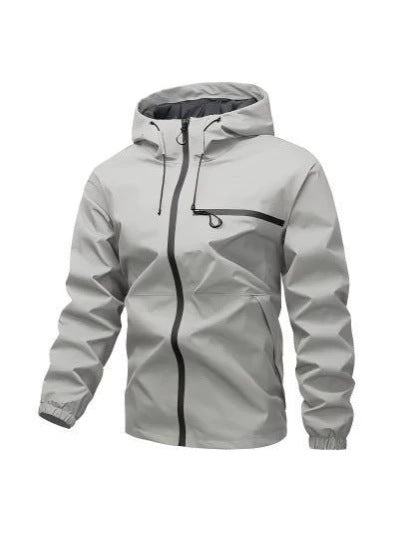 Hooded loose-fitting jacket