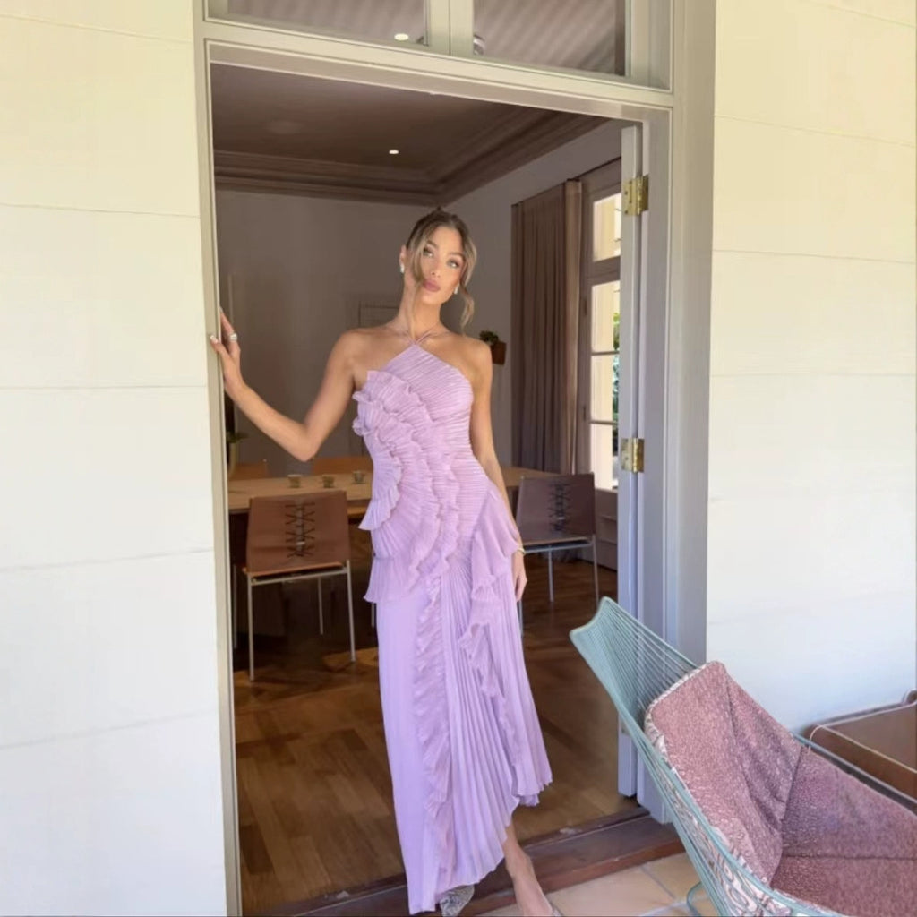 A chiffon flowing long dress