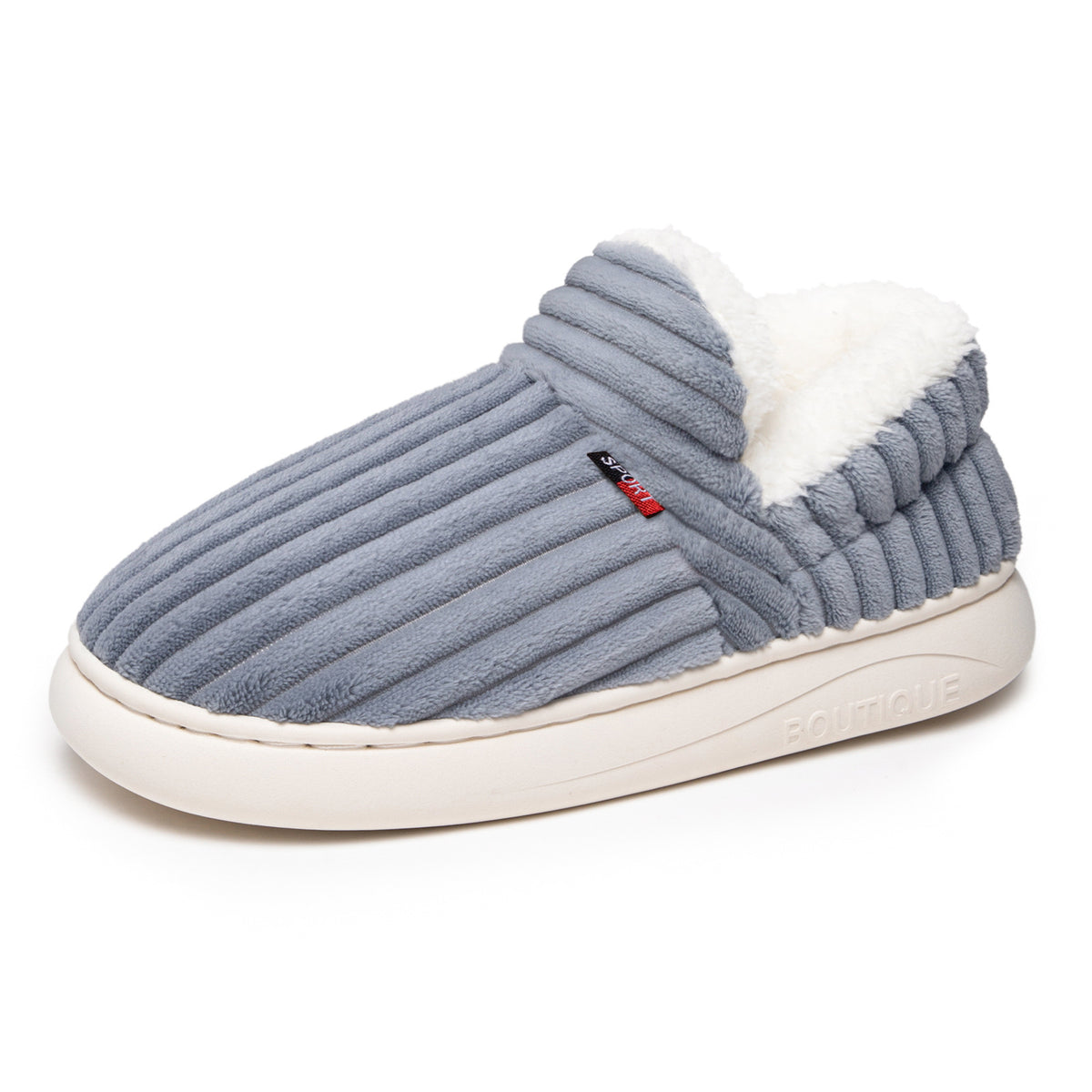 Womens Fleece Lined Cotton Slippers Warm Slip On Home Shoes