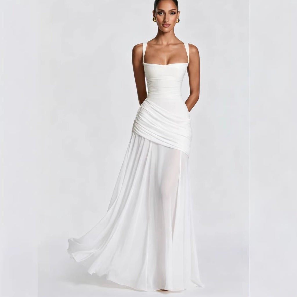 Elegant Backless Chiffon Evening Gown
