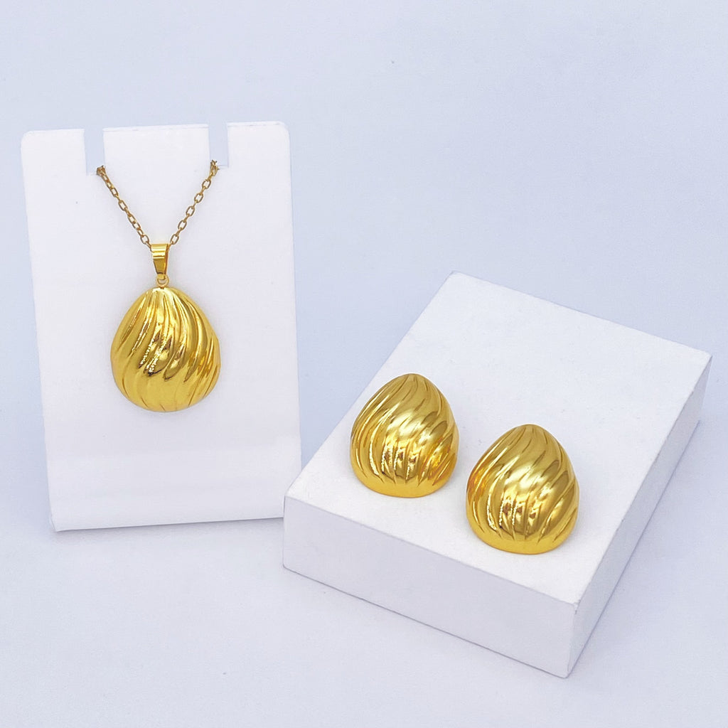 Stainless Steel Earrings and Necklace