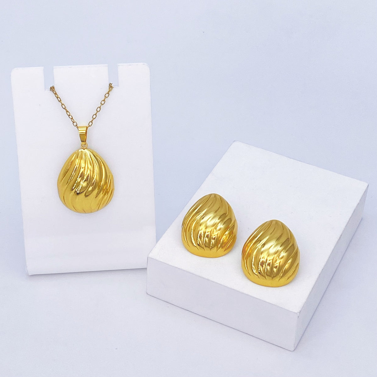 Stainless Steel Earrings and Necklace
