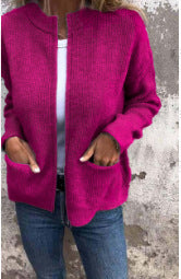 Casual Fashion Solid Color Pocket Cardigan Jacket