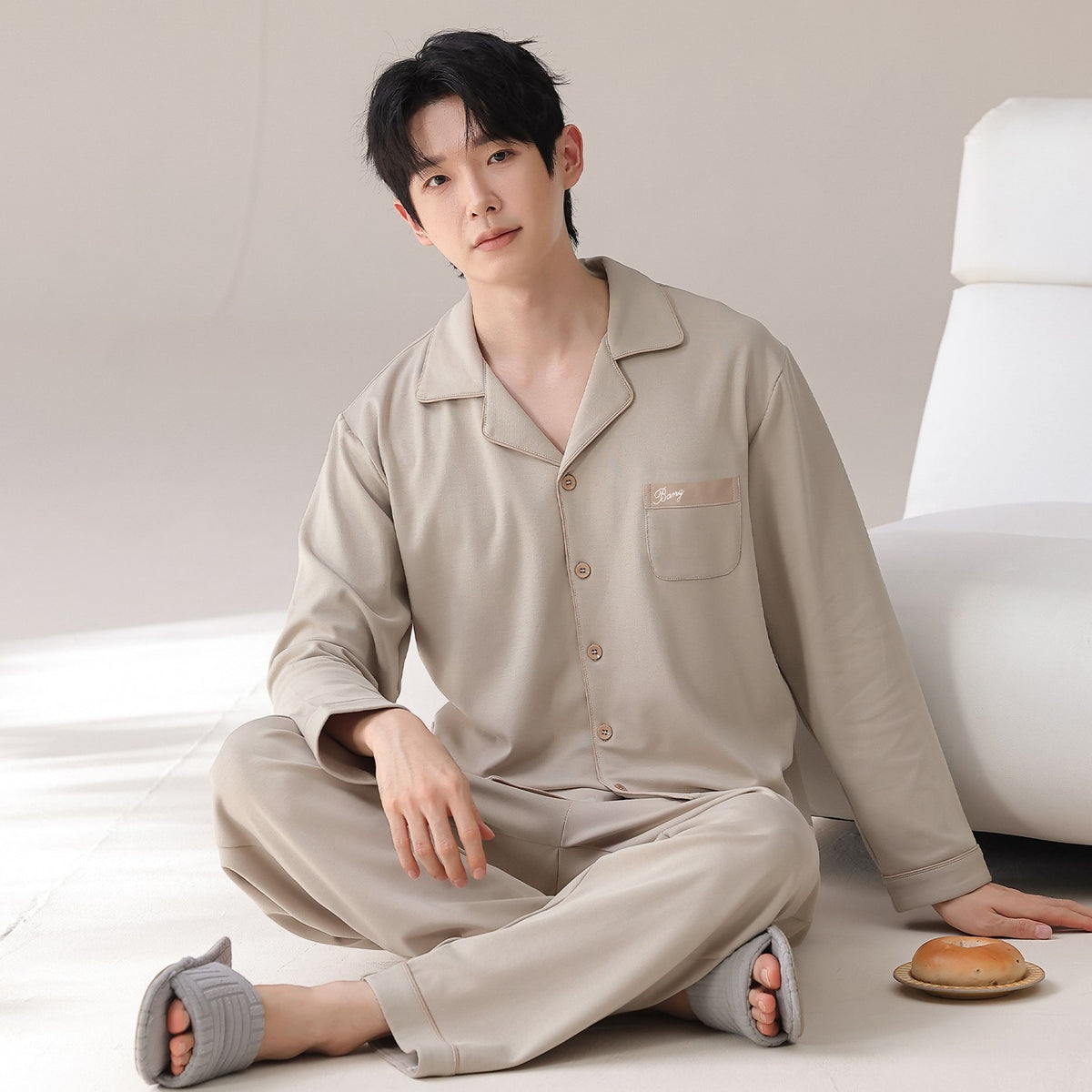 Men's 100% Pure Cotton Long-Sleeve Pajama