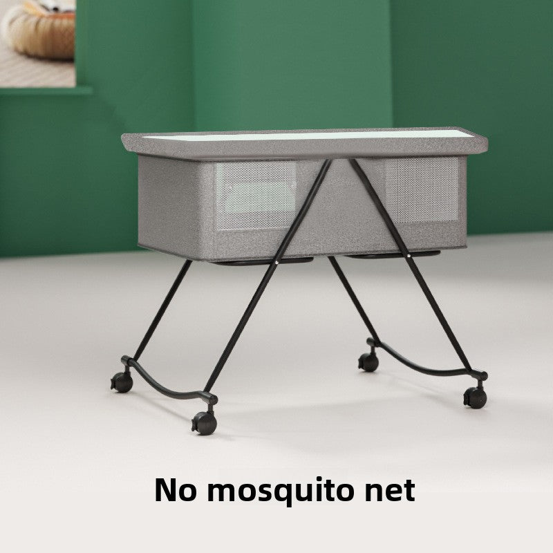 Baby Crib Multifunctional Mobile Foldable Changing Table Splicing Large Bed