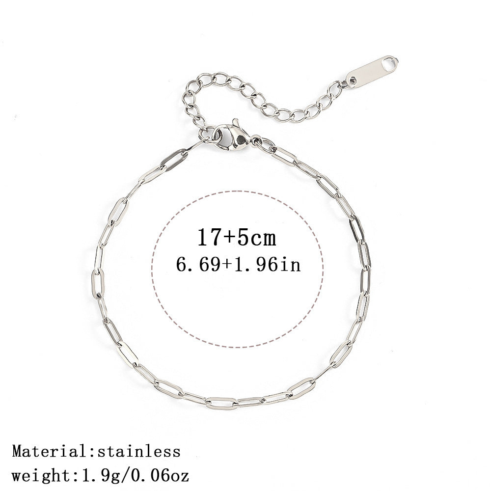 316L Titanium Steel Bracelet Waterproof Hypoallergenic Gold Plated Chain Jewelry for Men Women Unisex Fashion Accessories
