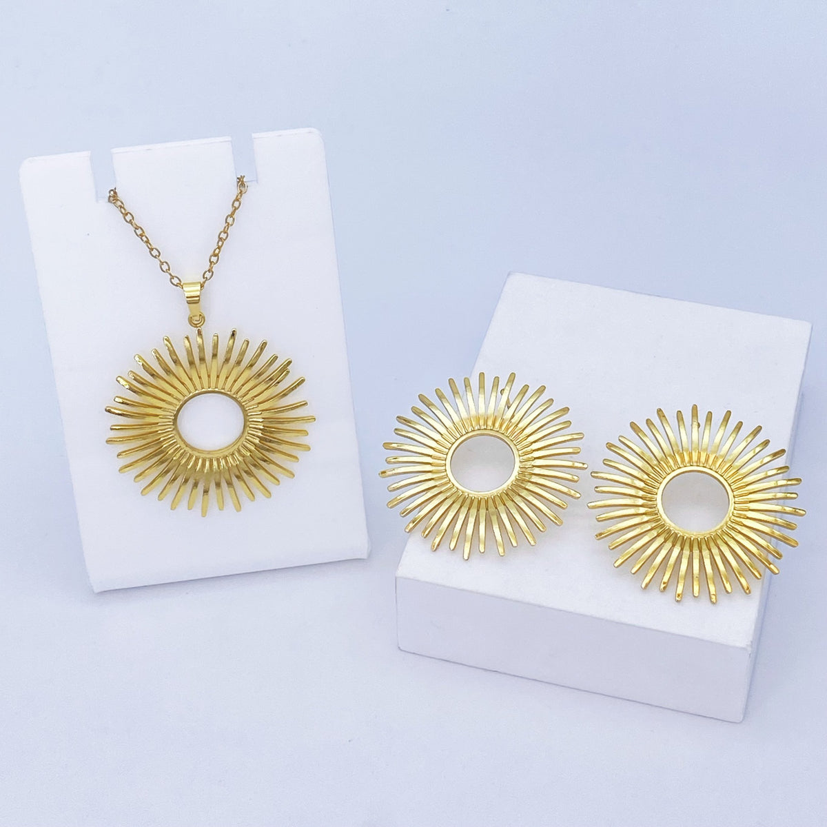Stainless Steel Earrings and Necklace
