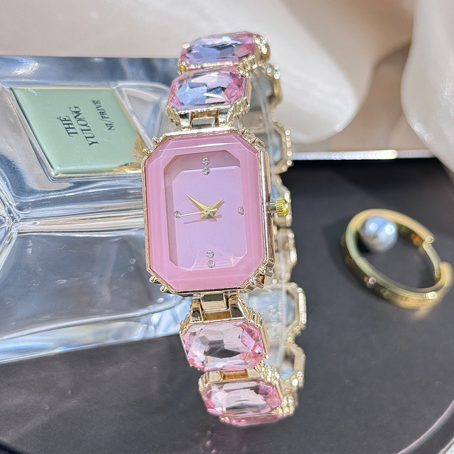 Gemstone Square Ladies Quartz Watch