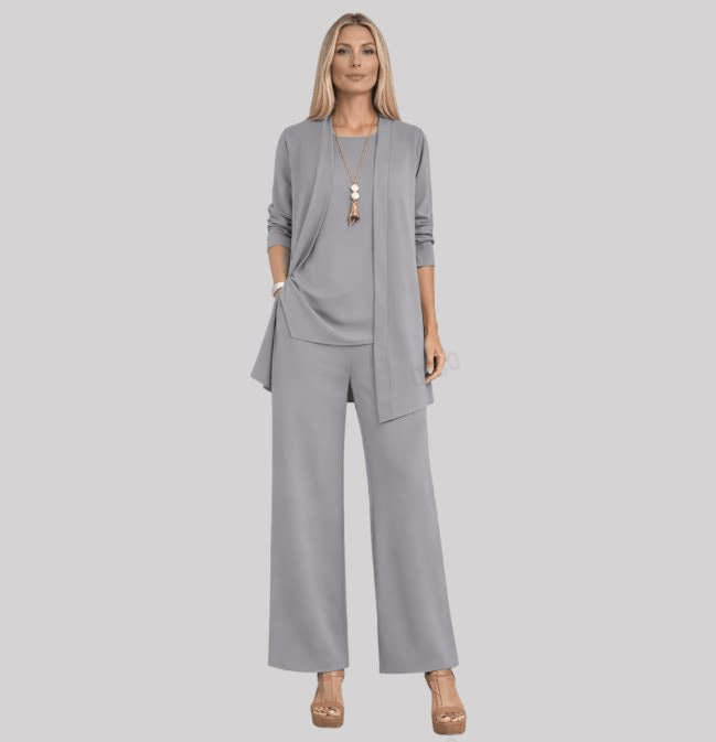 Casual 3D Printed 3-Piece Set Top Vest Pants