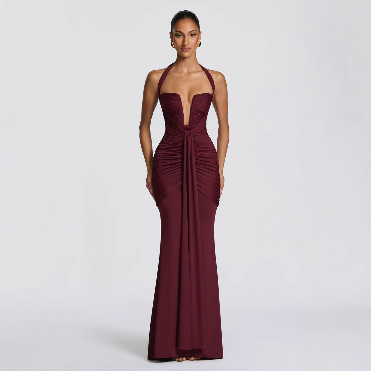 Elegant Backless Halter Neck Bodycon Dress