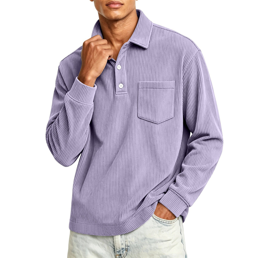 Men's Corduroy Shirt Long Sleeve Button Down Top