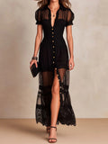 Elegant Short Sleeve Chiffon Dress