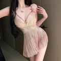 Hollow Out Tassel Lingerie Skirt