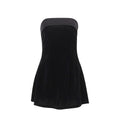 Womens One-Shoulder Backless Velvet Dress